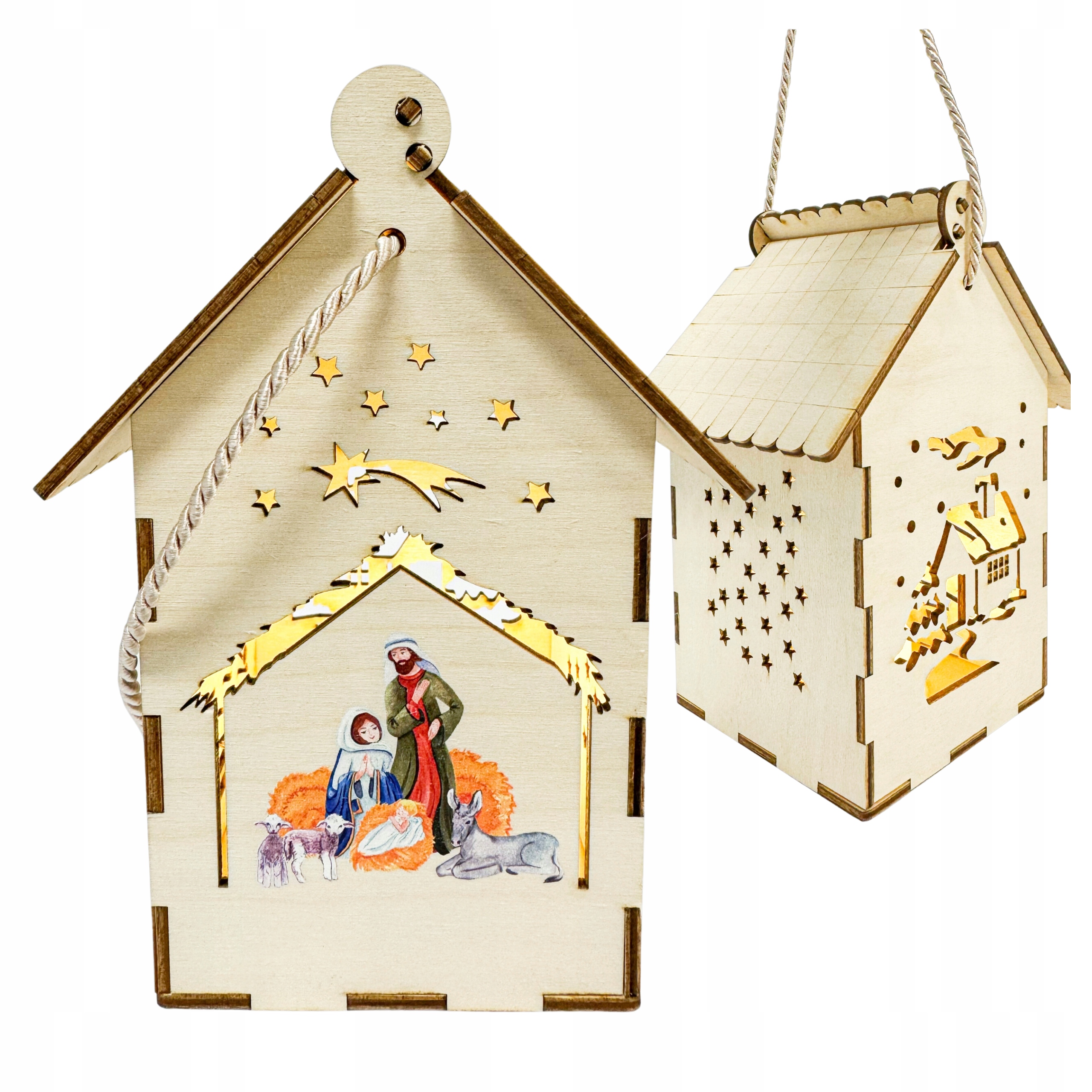 Lampion-na-Roraty-LED-Adwent-DREWNIANY-Adwentowy-RECZNIE-ZLOZONY-Szopka