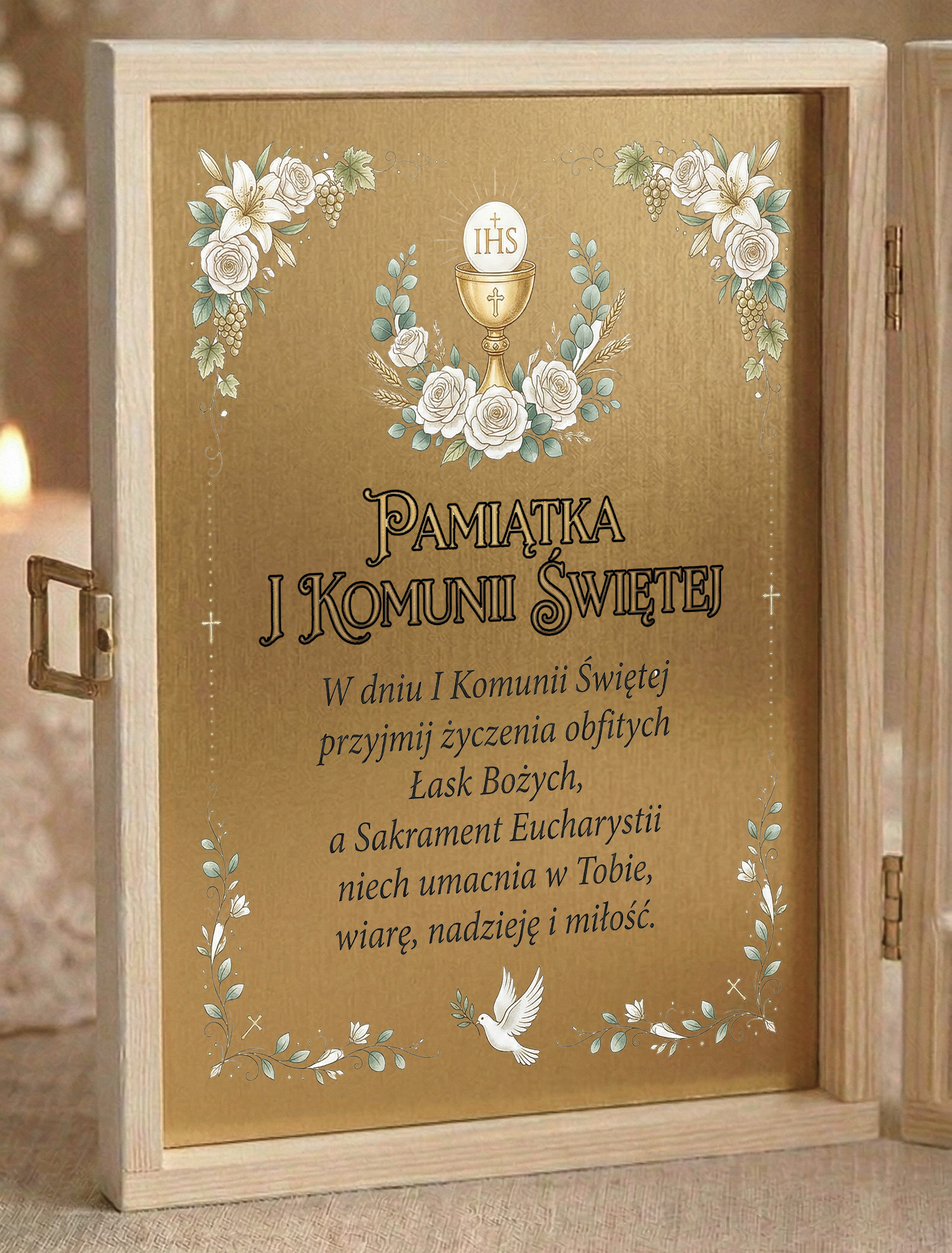 blaszka z życzeniami