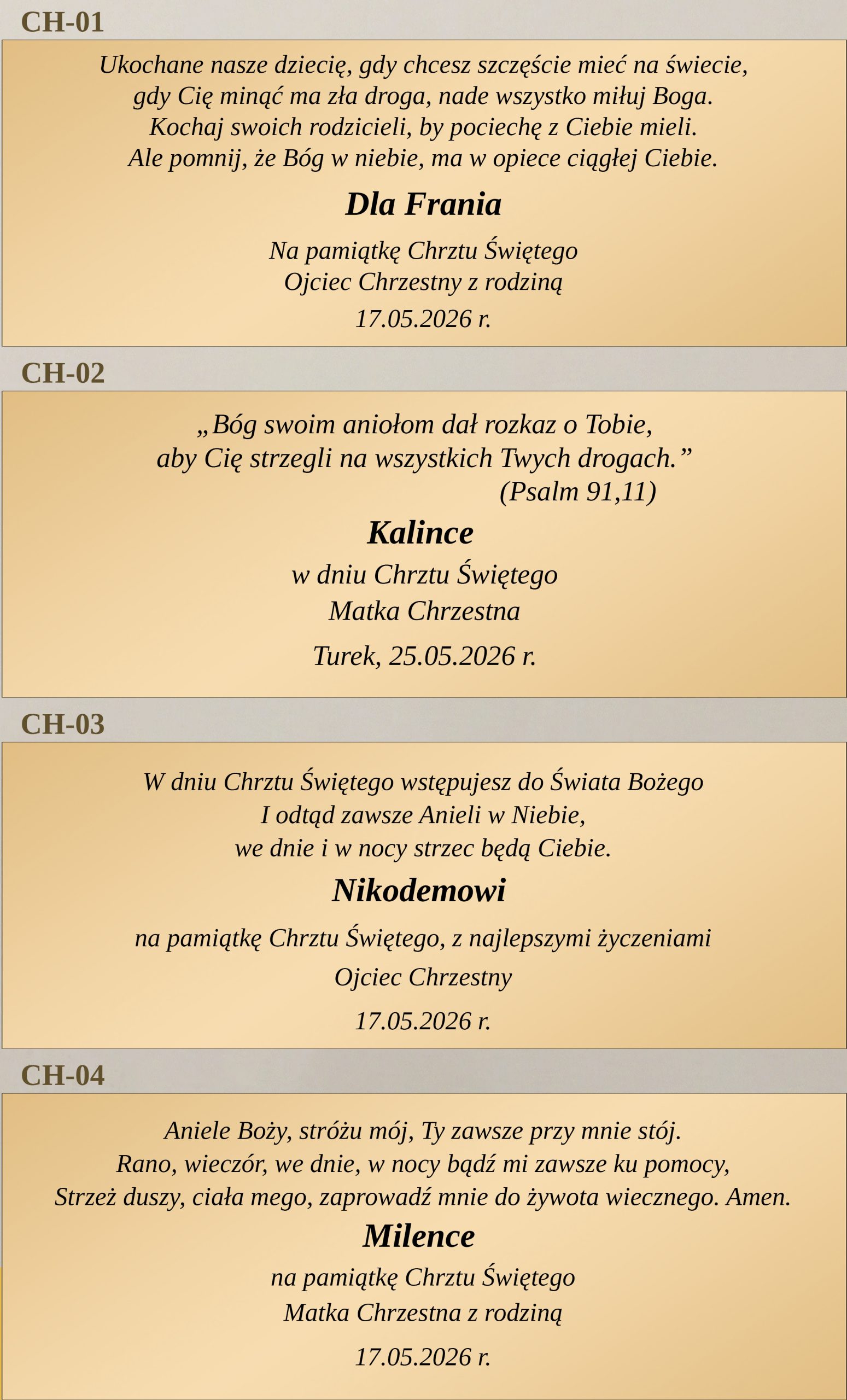 WIZUALIZACJE GRAWERÓW ramka chrzest