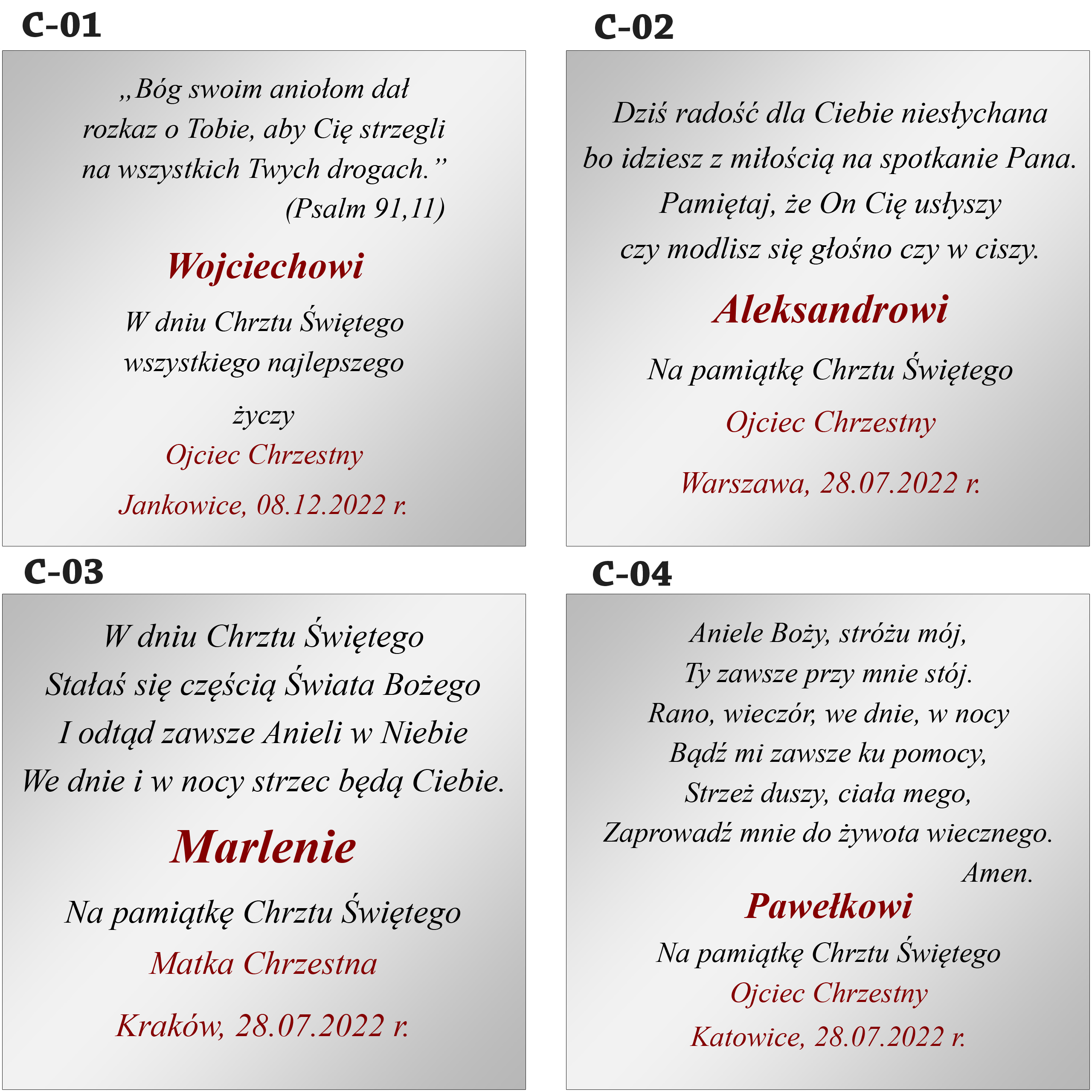 WIZUALIZACJE GRAWERÓW CHRZEST 1